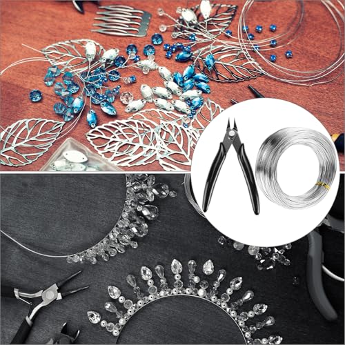 QWORK Bendable Craft Aluminum Wire 18 Gauge 328 FT, Sculpting Wire with Cutter