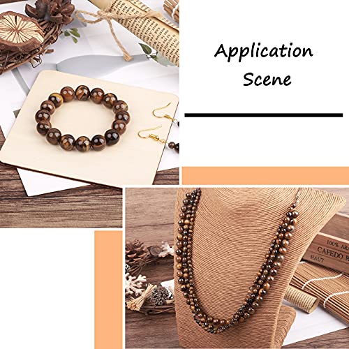 Cheriswelry 4 Strand Round Natural Tiger Eye Stone Beads 4mm 6mm 8mm 10mm Gemstone Loose Spacer Ball Beads Polished Healing Beads for DIY Earring Bracelet Necklace Craft Jewelry Making - color: Natural Tiger Eye
