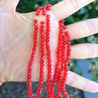 500pcs Czech Faceted Rondelle Crystal Glass Loose Beads 4mm Small Tiny Spacer Bulk Light Siam Red for DIY Craft Jewelry Making CCR406 - color: Light Siam Red, size: 4mm (0.16") - 500pcs