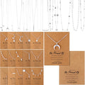 Kenning 30 Pcs Mother's Day Necklace Gifts Bulk Pendant Necklace Set for Women Gold Plated Acrylic Adjustable Clavicle Chain with Card - color: Silver, style: Classic Mixed Style