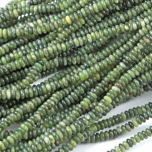 2x4MM 150PCS Chinese Green Jade Tube Rondelle Abacus Disk Spacer Loose Beads for Jewelry Making - color: Chinese Green Jade, size: 2x4mm abacus-shaped