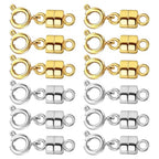 Magnetic Clasps for Necklaces Strong Magnetic Necklace Clasps and Closures, 14K Gold and Silver Bracelet Converter for Women - color: 12Pcs | Gold & Silver