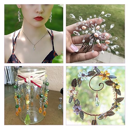 Craftdady 50Pcs Teardrop Glass Beads Faceted Mixed Colors Lustered Drop Spacer Loose Beads 8x13mm Briolette Top Drilled for Jewelry Craft Making - color: Mixed Colors, 13x8mm