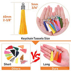 Tassels for Jewelry Making, Flasoo 100 Pieces Keychain Tassel Charms Silky Handmade Tassels Bulk for Resin DIY Crafts, Bracelets, Earrings, Keychain, Necklace