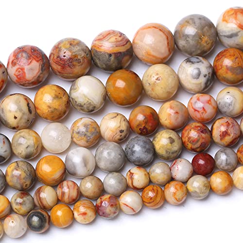 6MM Crazy Lace Agate Round Loose Beads Natural Gem Beads Crystal Energy Stone Beads for Jewelry Making DIY Bracelet Necklace - color: Crazy Lace Agate, size: 6mm