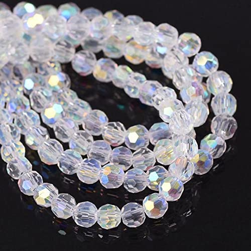 300PCS 6mm Rondelle Faceted Crystal AB Glass Beads for DIY Crafts, Jewelry Making - color: Crystal AB, size: 6mm/300pcs
