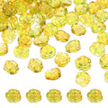 uxcell 50 Pcs Rose Beads, 0.55" Glass Flower Rose Charm Carved Loose Spacer Crystal Craft Beads for DIY Jewelry Making Bracelet Beading Projects Supplies, Yellow - color: Yellow