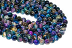 Natural Cat Eye Aurora Rainbow Tiger's Eye 6mm Smooth Round Beads Aka Galaxy Tiger's Eye Strand Smooth Plain Polished Round Ball Loose Gemstone Strand Beads, Jewelry Making 1 Strand 15 Inch
