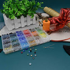 1200pcs 6mm Briolette Crystal Glass Faceted AB Beads Spacer Beads for Jewelry Making - Bracelets, Necklaces - 24 Colors with Container Box