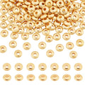 PH PandaHall 200pcs 18K Gold Flat Spacer Beads, 5mm Rondelle Heishi Beads Disc Loose Bead Metal Spacers for Heishi Clay Bead Summer Stackable Necklace Bracelet Jewelry Making - size: 1.5mm