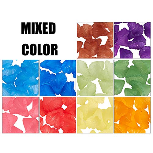 arricraft 140~143pcs/box Flower Beads, Transparent Acrylic Bead Caps, Plastic Beads Spacer Loose Beads Kits for DIY Craft Necklaces Bracelets Jewelry Making-Mixed Color