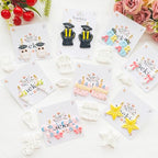 Graduation Polymer Clay Cutters Set - 9pcs Sharp & Durable Class of 2026, Grad, Owl, Cap, Gown, Cake & Star Shapes for DIY Earring Jewelry Making, Soft Clay Crafts & Class Party Supplies - color: 2N color