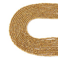 FASHEWELRY 10 Strands Faceted Crystal Glass Beads 2mm Rondelle Briolette Glass Spacer Beads Golden Plated for Necklace Bracelet Jewelry Making - color: Golden Plated, size: 2mm
