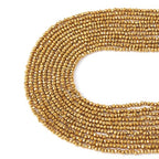 FASHEWELRY 10 Strands Faceted Crystal Glass Beads 2mm Rondelle Briolette Glass Spacer Beads Golden Plated for Necklace Bracelet Jewelry Making - color: Golden Plated, size: 2mm