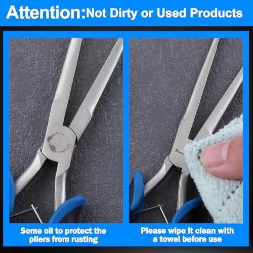 SPEEDWOX Long Reach Needle Nose Pliers Thin Extra Long Needle Nose Pliers with Serrated Jaw for Jewelry Making, Bending Wire and Small Object Gripping Needle Remover Plier Work On Narrow Place - style: Extra Long Needle Nose Pliers