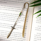 Vintage Dagger Sword Pendant Brass Metal Hook Bookmark with Bead Chain,Handmade Bookmarks for Reading Women,Men,Book Lovers,Girls,Teens,Teachers and Students - style: Dagger
