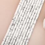 Natural White Howlite Heishi Spacer Beads Loose Semi Precious Flat Round Gemstone Disc Shape Stone for Beading Jewelry Making 4x2mm 15.5" - color: White Howlite