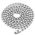 VENICEBEE® Best Stainless Steel Ball Chain Medical Grade 316L Surgical Metal Long Dog-Tag ID Military Necklace 28" INCHES 2.4MM Wide Resizable Standard Chain 28 inch + Pouch HYPOALLERGENIC LEAD-FREE