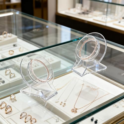 20 Pcs Acrylic Bracelet Display, Clear Bracelet Display Stand, Bracelet Display Stand for Vendors, Bracelet Holder Bangles Organizer for Store, Showcase and Home Storage