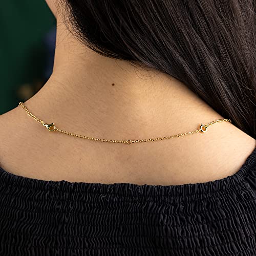 Gold Necklace Extenders,14K Gold Chain Extenders with Round Clasp, Durable Plated Solid Brass Necklace Bracelet Anklet Extension Chains(2 4 6 Inches, 3PCS) - color: B-Gold, size: 2,4,6inch