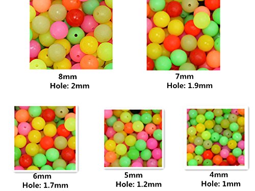 Toasis 1000pcs Colorful Luminous Glow Fishing Beads - size: 6mm