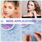 100pcs Cherry Blossom Beads, 5-Petal Acrylic Flower Beads, Mini Spacer Hair Accessories Halloween Christmas for Bracelets Earring Jewelry Making- Purple - color: Purple