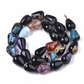 Craftdady 25pcs Teardrop Natural Fire Agate Stone Beads Polished Gemstone Loose Beads Healing Chakra Energy Crystal Beads 14x10mm for Bracelet Necklace Earring Jewelry Making - color: Crackle Agate