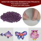 HARFINGTON 2000Pcs Small Glass Beads 6/0 4mm Loose Tiny Round Small Beads for Bracelet Earring Rings Jewelry Making, Dark Purple - color: Dark Purple