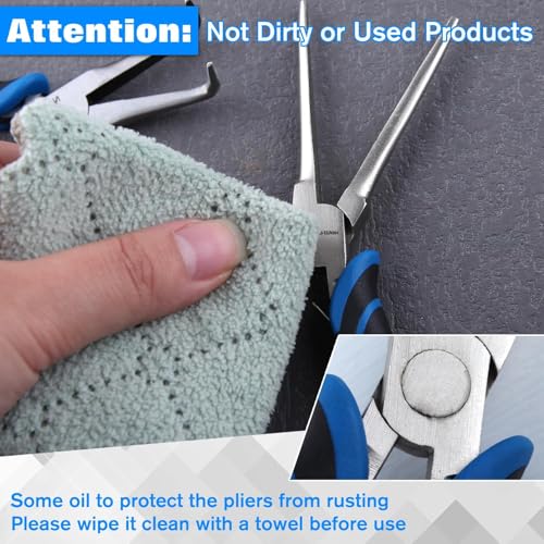 SPEEDWOX 2PCS Mini Needle Nose Pliers with Smooth Jaw & Bent Needle Nose Pliers with Serrated Jaw for Jewelry Making Needles Remover Plier Fishing Plyers - style: 2PCS Needle Nose Pliers Set