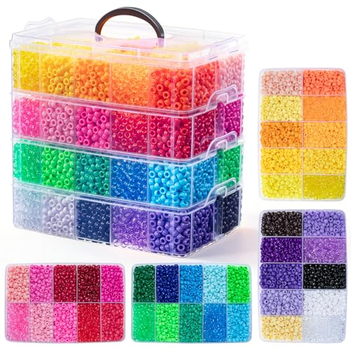 Umikk 12000PCS Pony Beads Bulk, 40 Assorted Colors, 6x9mm Bulk Kandi Beads for Hair Braiding Bracelets Jewelry Making Crafts Gifts, 6.88LB (Shockproof Package) - color: 40colors12000pcs
