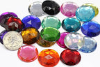 25mm Ruby Garnet A28 Flat Back Round Acrylic Rhinestones Plastic Circle Gems for Costume Making Cosplay Jewels Pro Grade Embelishments - 20 Pieces - color: Red Ruby A28