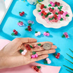 Craftdady Fruit Dangle Charms Pendants Cute Resin Food Pendants Apple Orange Pineapple Strawberry Pendants Lovely Vegetable Mushroom Charms for DIY Craft Earring Bracelet Necklace Jewelry Making - color: 6 Color Cherry