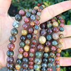 90pcs Adabele Natural Picasso Jasper Healing Gemstone 4mm (0.16 inch) Small Round Beads Gem Stone Spacer for Craft Jewelry Making GF10-4 - color: Picasso Jasper, size: 4mm (90pcs/1 Strand)