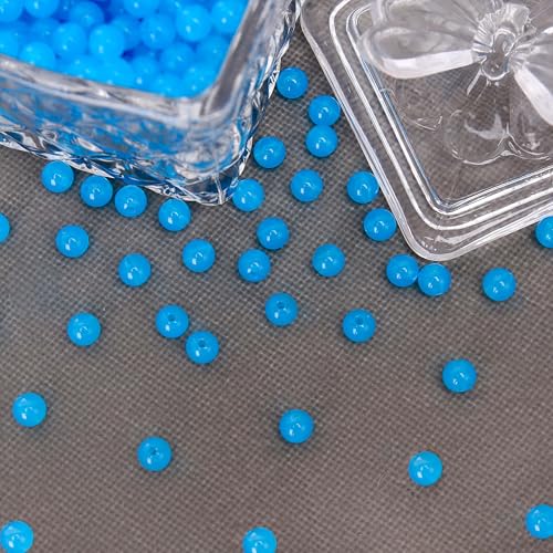 BONNY BOXX 1000PCs 6MM Jelly Sapphire Acrylic Round Beads, Smooth Transparent Acrylic Balls, Plastic Resin Gumball Bubblegum Chunky Beads for Necklace & Bracelet Making, Crafting Supplies - color: Jelly Sapphire, size: 6MM