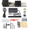 YWY Mini Lathe Machine Tool DIY Woodworking Wood lathe Milling machine Grinding Polishing Beads Drill Rotary Tool Set, 2.76 x 6.3inch, 12-24V 96W，7 Speeds