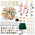 XUHAO7 544-Piece DIY Jewelry Making Kit - Birthday Gift Craft Set with Pendants, Keyring Hooks, Chains, Clasps & Tools - Free 5 Velvet Drawstring Pouches & Storage Box - size: 544pcs