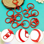 30Pcs Lobster Claw Clasps Keychain for Jewelry Making,Metal Lobster Clasp Swivel Trigger Clips with Swivel Clasps Hook Clips Flat Split Keychain Ring for DIY Craft Jewelry Making(Red) - color: Red
