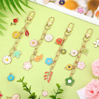 AUGSUN 189Pcs Keychain Making Kit, Charm Jewelry Chain Making Crafts Including 60 Charms 12 Keychain Clips Hooks 15 Extender Chains 100 Jump Ring and Jewelry Plier for Crafts (Flower) - style: Flower