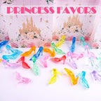 Niceup 75pcs Small Princess Glass Slippers 2in Plastic Crystal High Heel Shoes Toy for Princess Party Favors Doll House Decorations Cupcake Toppers Girls Craft Trinkets Pinata Fillers Hide Seek Toys - style: Princess Shoes (about 75pcs)