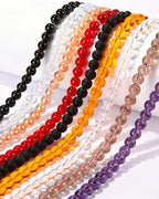 8mm Glass Beads 46PCS Glass Beads for Jewelry Making Charm Round Loose Bead for Bracelet Making Kit (Violet Blue) - color: Violet Blue