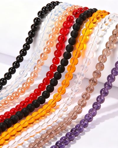 8mm Glass Beads 46PCS Glass Beads for Jewelry Making Charm Round Loose Bead for Bracelet Making Kit (Violet Blue) - color: Violet Blue