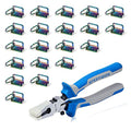SPEEDWOX 20 Pcs 1" Rainbow Key Fob Hardware Set with Key Fob Pliers, 8 Inches Glass Breaking Pliers with Rubber Tips TPR Handles, for Wristlet Keychain Key Lanyard Making - size: 1" Rainbow