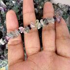90 Inches Fluorite Irregular Shaped Crystal and Healing Tumbled Chip Stone Beads for Jewelry Making - color: Green Purple-Fluorite