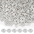 DECYOOL Spacer Beads, 1500pcs 6mm Flat Round Spacers for Jewelry Making, Rondelle Beads for DIY Bracelet Necklace Earring Craft, Silver - color: Silver