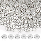 DECYOOL Spacer Beads, 1500pcs 6mm Flat Round Spacers for Jewelry Making, Rondelle Beads for DIY Bracelet Necklace Earring Craft, Silver - color: Silver