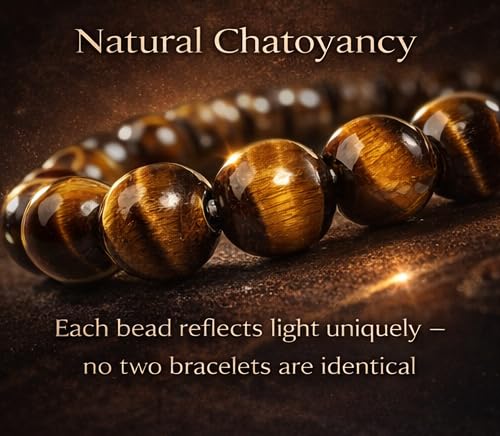 Rose Quartz Bracelet - 8mm Healing Crystal for Love, Unisex - color: 04: Yellow Tiger, style: B: 6.5-6.9 inches