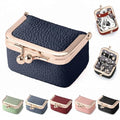 Zivyes Mini Jewelry Box Travel Small Coin Purse Organizer Case Genuine Leather Tiny Size (Blue) - color: Blue-Tiny