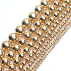 Song Xi 14K Gold Hematite Beads Round Loose Beads for Jewelry Making DIY Bracelets and Necklaces 10mm/38pcs - color: 14k gold, size: 10mm