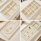 8 Pack Jewelry Organizer for Drawer, Necklace Velvet Storage Display Tray, Stackable Insert Divided Holder for Bracelet Rings Earring Brooch Watch, Beige 4 Styles - style: Modern