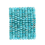 BEADIA Natural Blue Turquoise Beads 4x2mm 120pcs Faceted Rondelle Loose Semi Gemstone Beads for Jewelry Making Design - color: Blue Turquoise